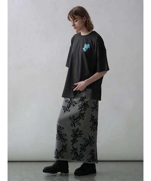 ロング スカート FLOWER JACQUARD BICOLOR KNIT SKIRT : ZOZOTOWN