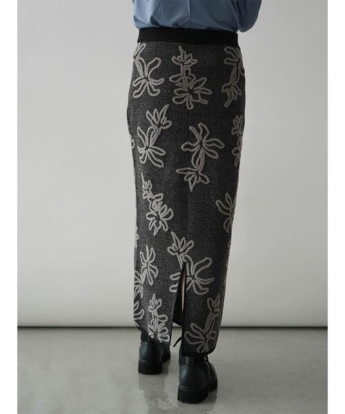 ロング スカート FLOWER JACQUARD BICOLOR KNIT SKIRT : ZOZOTOWN