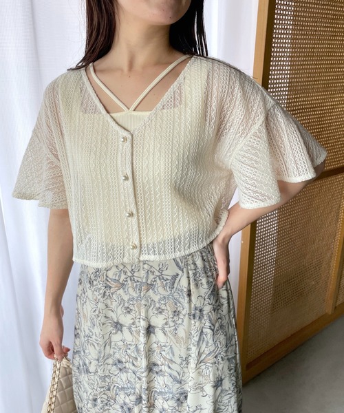 「mysty woman」 半袖ブラウス FREE アイボリー レディース_画像6