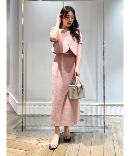 セルフォード ノーカラーコート ピンク 36サイズ CELFORD（セルフォード） ノーカラーコート 36 ピンク レディース