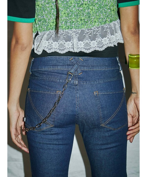 「PAMEO POSE」 ブーツカットデニムパンツ MEDIUM インディゴブルー レディース_画像5