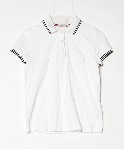 MONCLER ホワイト ポロシャツ S MONCLER（モンクレール） 半袖ポロシャツ S ホワイト レディース