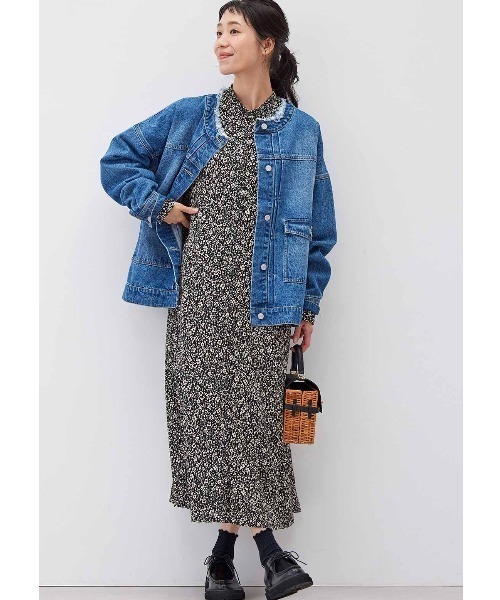 「Live in comfort」 デニムジャケット MEDIUM ブルー レディース_画像9