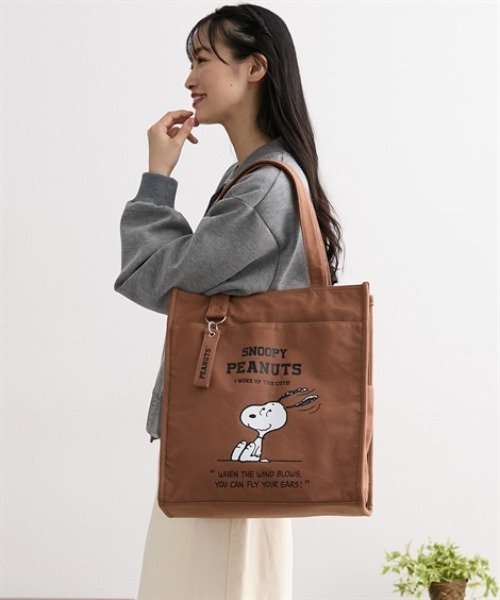 PEANUTS トートバッグ スヌーピー 10ポケットカラーキャンバストート