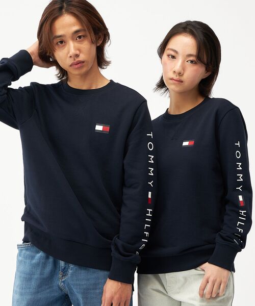 超希少 ☆ トミーヒルフィガー ビッグロゴ刺繍 テープラインスウェットUSA製 TOMMY HILFIGER（トミー・ヒルフィガー） トレーナー スウェット