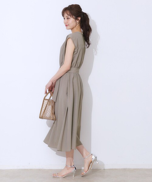 「couture brooch」 ノースリーブワンピース 38 ネイビー レディース_画像3