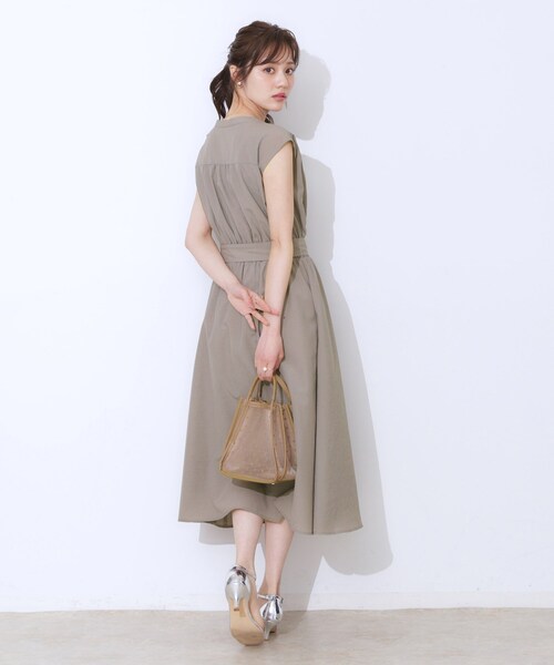 「couture brooch」 ノースリーブワンピース 38 ネイビー レディース_画像4