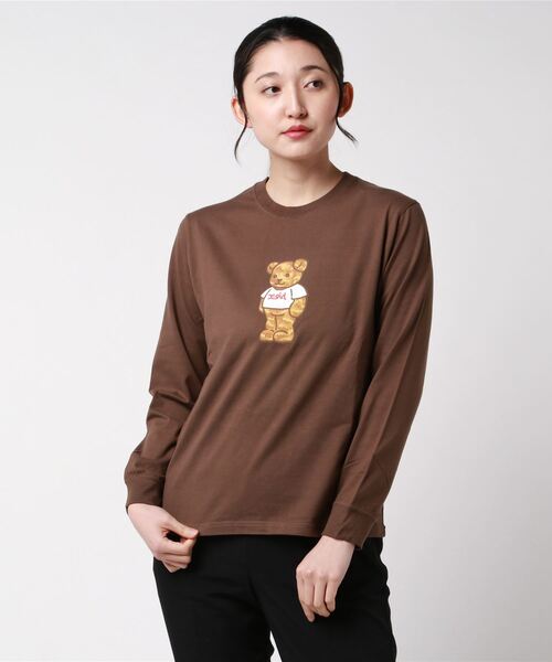 「X-girl」 長袖カットソー 2 ブラウン レディース_画像4