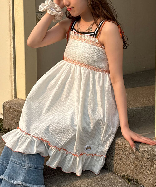 「HELLO.SANFRANCISCO」 キャミソールワンピース ONE SIZE オレンジ レディース_画像2