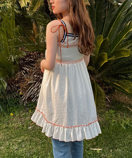 「HELLO.SANFRANCISCO」 キャミソールワンピース ONE SIZE オレンジ レディース_画像4