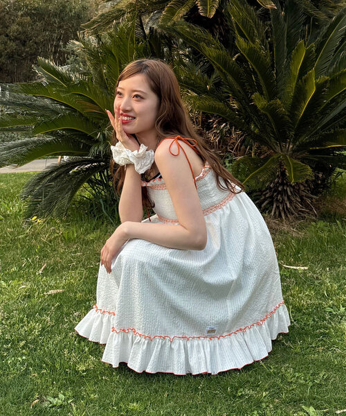 「HELLO.SANFRANCISCO」 キャミソールワンピース ONE SIZE オレンジ レディース_画像6