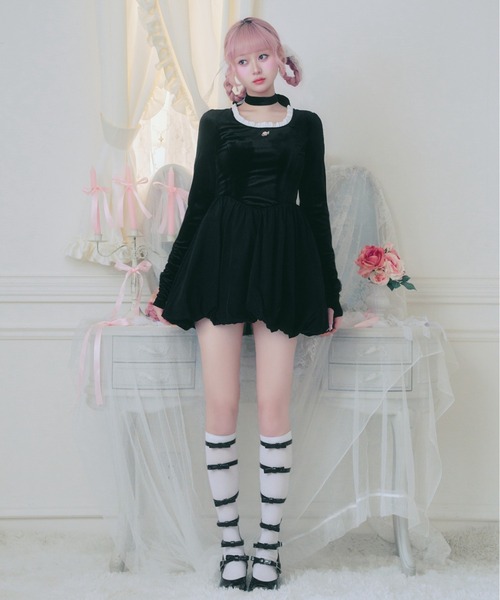Fiorforte ワンピース velour balloon onepiece : ZOZOTOWN Yahoo!店