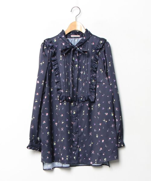 ローズティアラ♡フリル付き長袖ブラウス Rose Tiara（ローズティアラ） 長袖ブラウス 42 ネイビー レディース