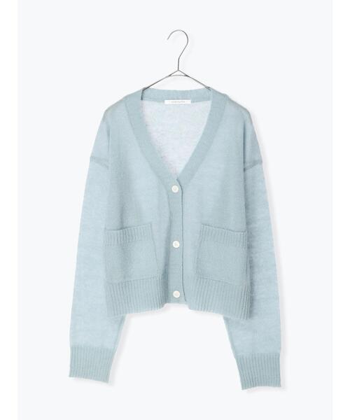 「sm2rhythm」 ニットカーディガン フリ- イエロー レディース_画像2