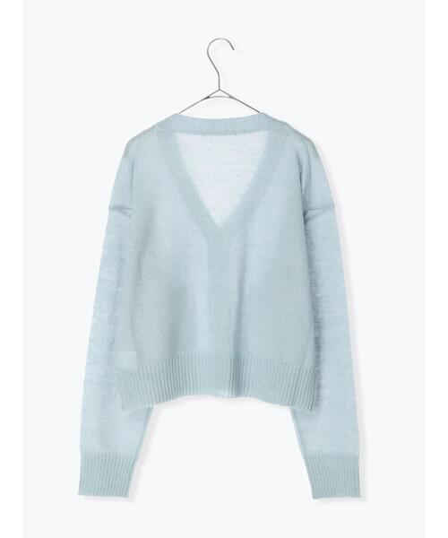 「sm2rhythm」 ニットカーディガン フリ- イエロー レディース_画像3