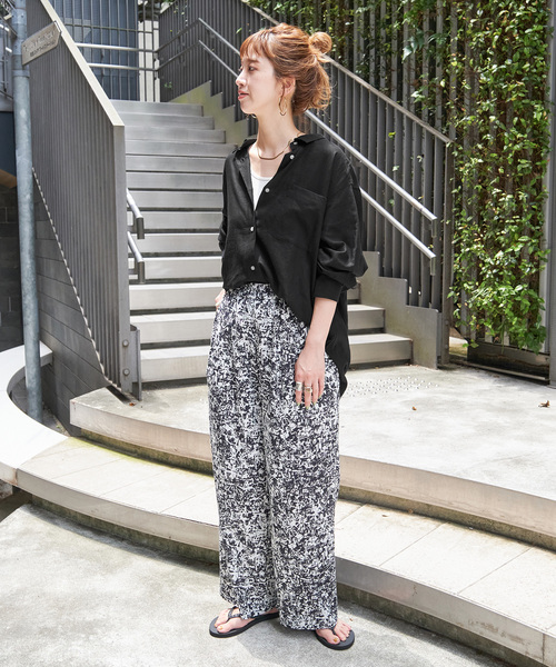 「B.C STOCK」 「Simplicite」長袖シャツ FREE アイボリー レディース_画像3