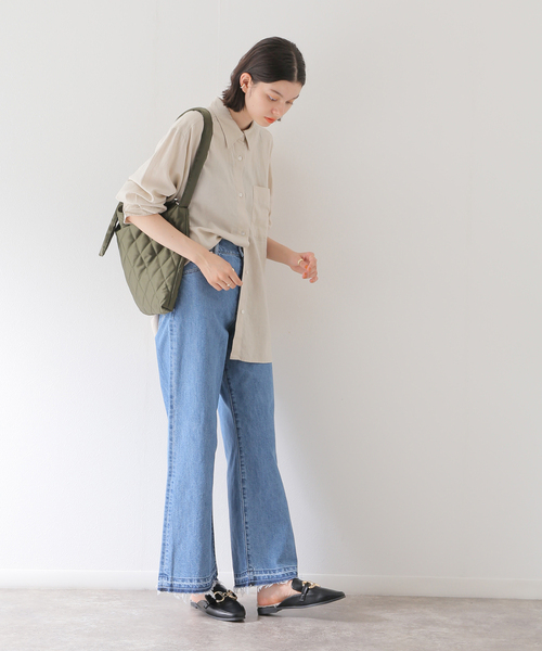 「B.C STOCK」 「Simplicite」長袖シャツ FREE アイボリー レディース_画像4