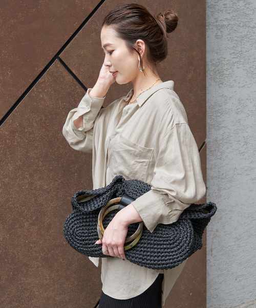 「B.C STOCK」 「Simplicite」長袖シャツ FREE アイボリー レディース_画像8