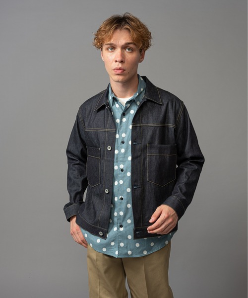 「MR.OLIVE」 デニムジャケット LARGE インディゴブルー メンズ_画像4