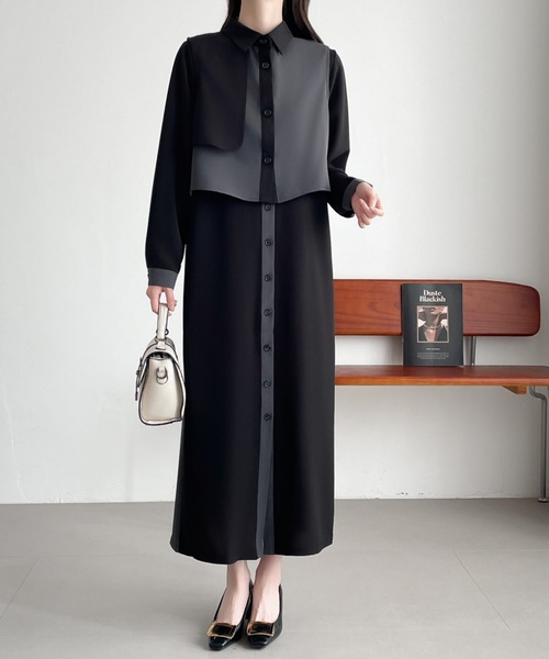 「ABITOKYO」 コンビワンピース M ベージュ レディース_画像4