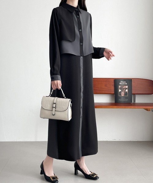 「ABITOKYO」 コンビワンピース M ベージュ レディース_画像6