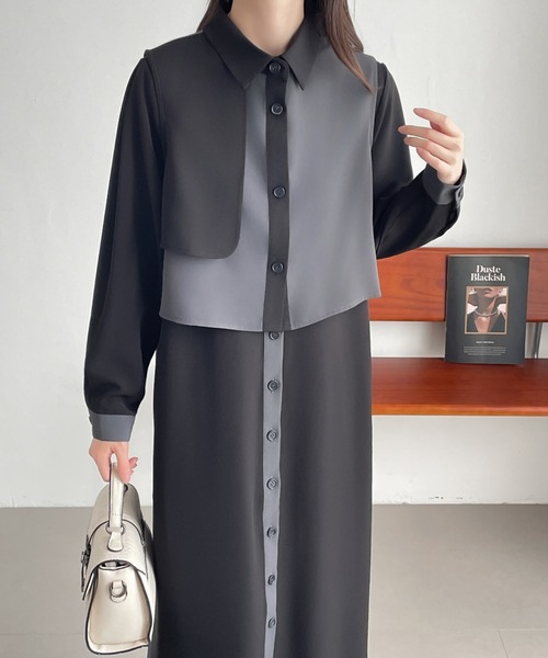 「ABITOKYO」 コンビワンピース M ベージュ レディース_画像7