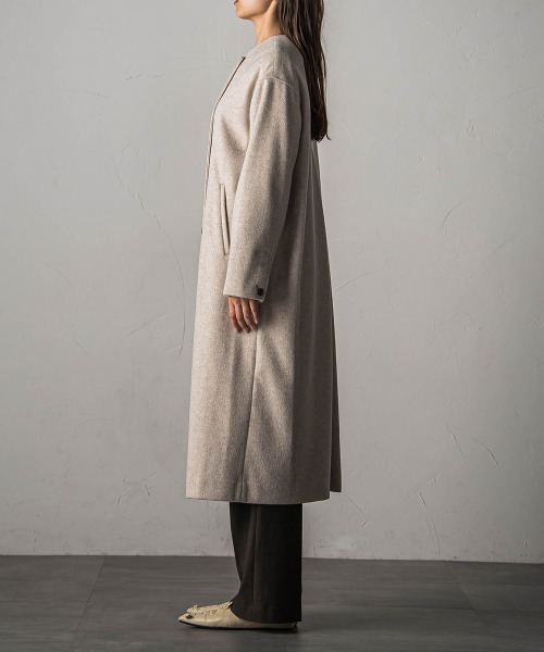 「MAYSON GREY」 ノーカラーコート M イエロー レディース_画像2