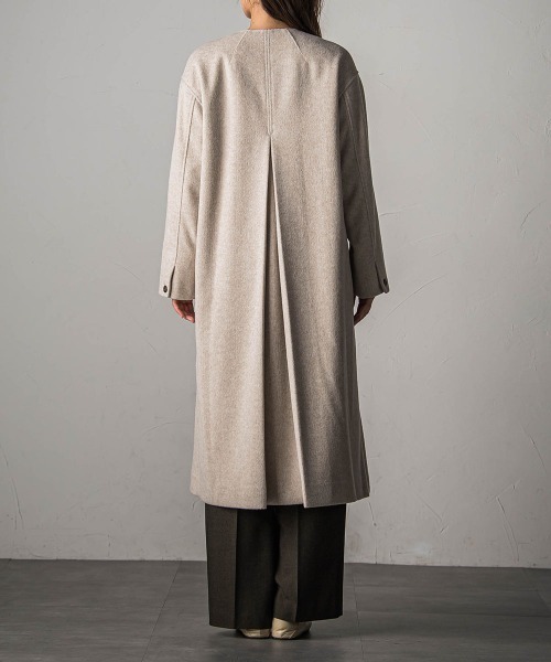 「MAYSON GREY」 ノーカラーコート M イエロー レディース_画像3