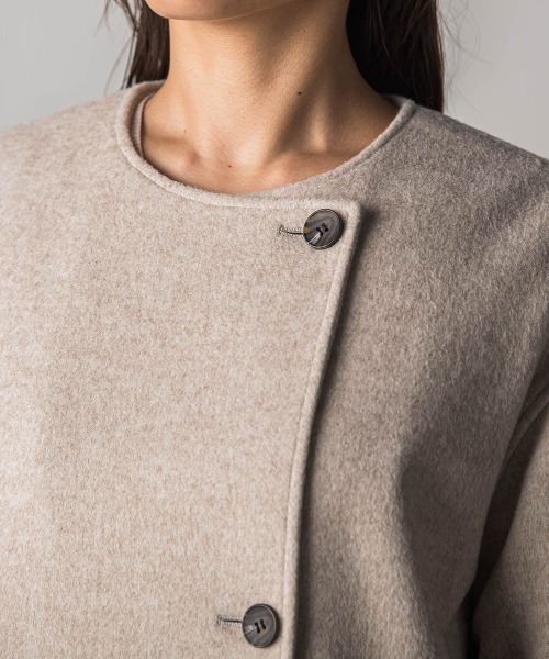 「MAYSON GREY」 ノーカラーコート M イエロー レディース_画像7