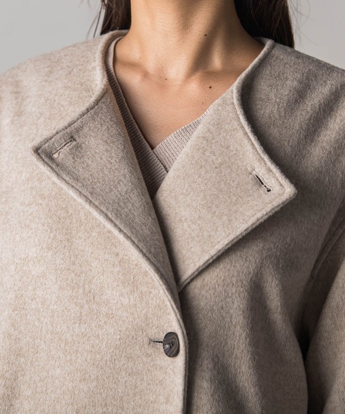 「MAYSON GREY」 ノーカラーコート M イエロー レディース_画像8