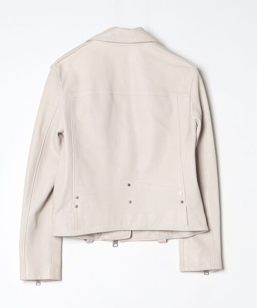 「ALLSAINTS」 レザーブルゾン - ベージュ メンズの画像