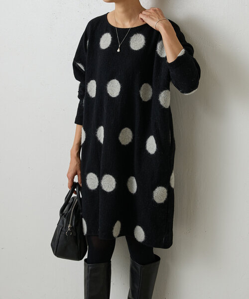 「BEARDSLEY」 長袖ワンピース FREE ベージュ レディース_画像8