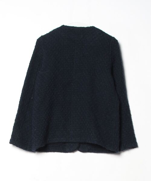 「JOHN BRANIGAN WEAVERS」 ノーカラージャケット - ネイビー レディース_画像2