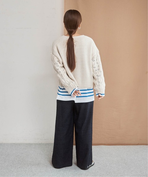 「NOMBRE IMPAIR」 長袖ニット FREE サックスブルー レディース_画像2