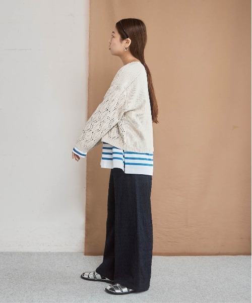 「NOMBRE IMPAIR」 長袖ニット FREE サックスブルー レディース_画像3