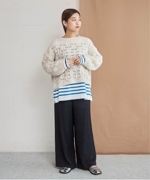 「NOMBRE IMPAIR」 長袖ニット FREE サックスブルー レディース_画像4