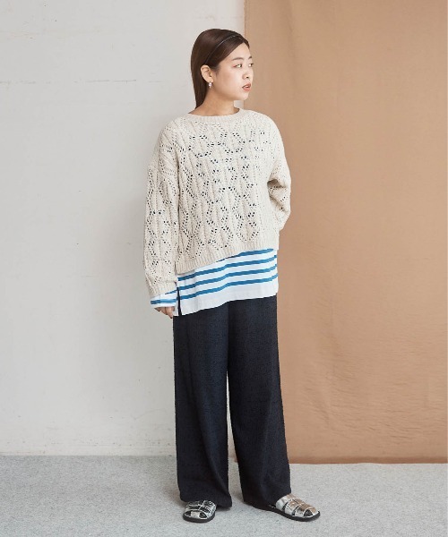 「NOMBRE IMPAIR」 長袖ニット FREE サックスブルー レディース_画像5