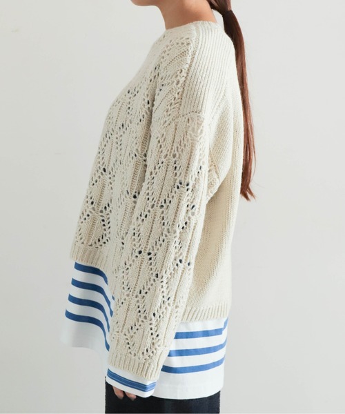 「NOMBRE IMPAIR」 長袖ニット FREE サックスブルー レディース_画像8