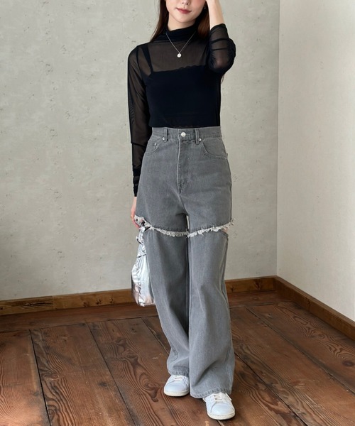 「Per sist ence」 デニムパンツ SMALL ブルー レディース_画像3