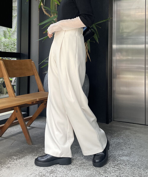 「CAPRICIEUX LE'MAGE」 パンツ 38 ベージュ レディース_画像4