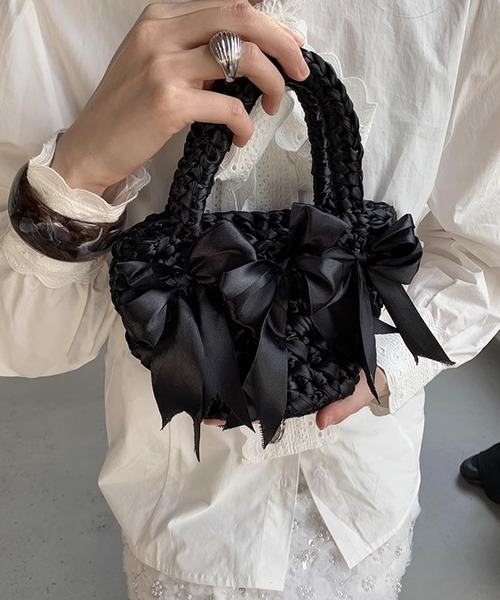 「LONSLAN」 ハンドバッグ FREE ブラック レディース_画像6