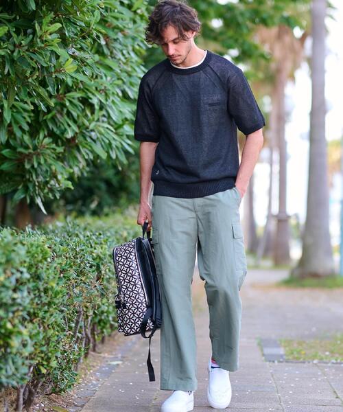 「DRESSTERIOR」 半袖ニット S ネイビー メンズ_画像7