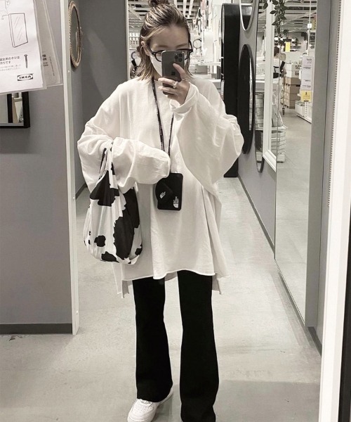 「YACA」 長袖ワンピース FREE ホワイト レディース_画像7