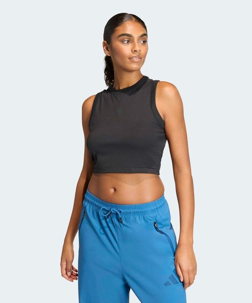 韓国アディダスadidas　タンクトップ　ショート　黒　レディース　XＳsize adidas（アディダス） タンクトップ ノースリーブ エッセンシャルズ