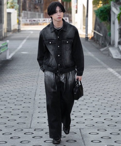 「SINSS」 デニムパンツ MEDIUM ブラック メンズ_画像4
