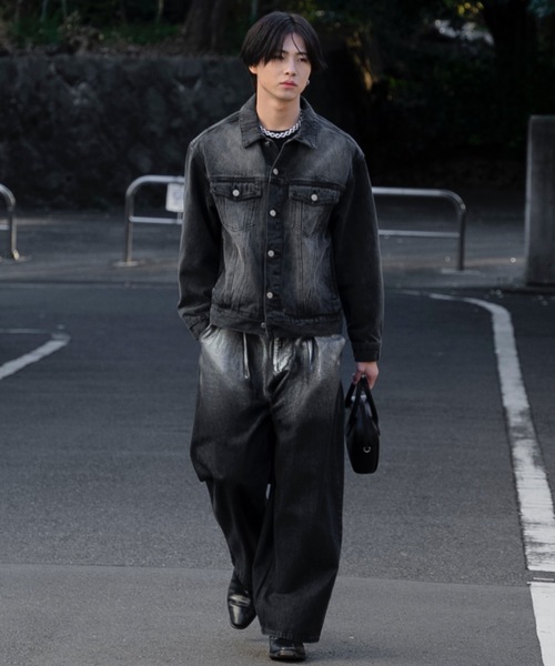 「SINSS」 デニムパンツ MEDIUM ブラック メンズ_画像6