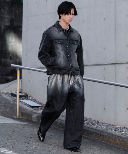 「SINSS」 デニムパンツ MEDIUM ブラック メンズ_画像7