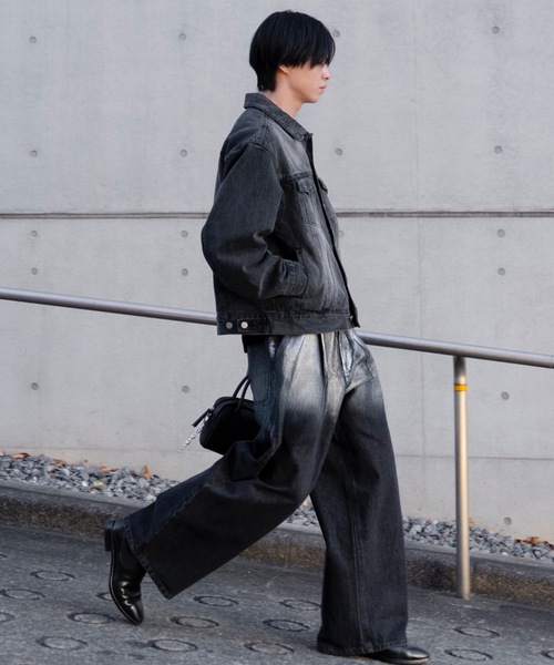 「SINSS」 デニムパンツ MEDIUM ブラック メンズ_画像9