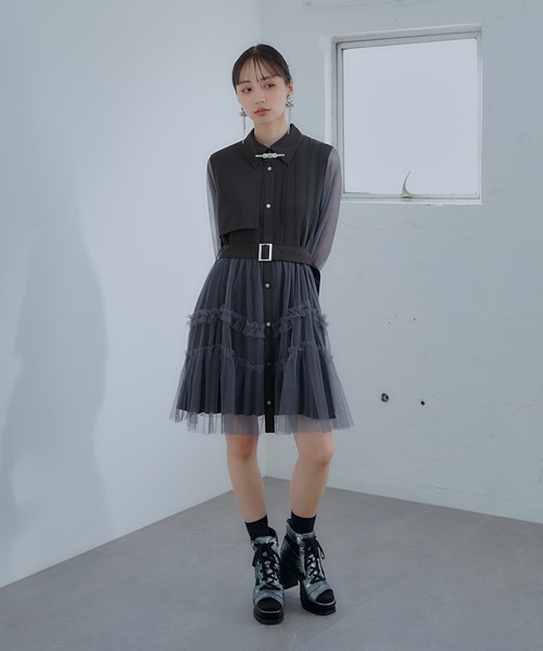 「HARE」 シャツワンピース SMALL イエロー レディースの画像