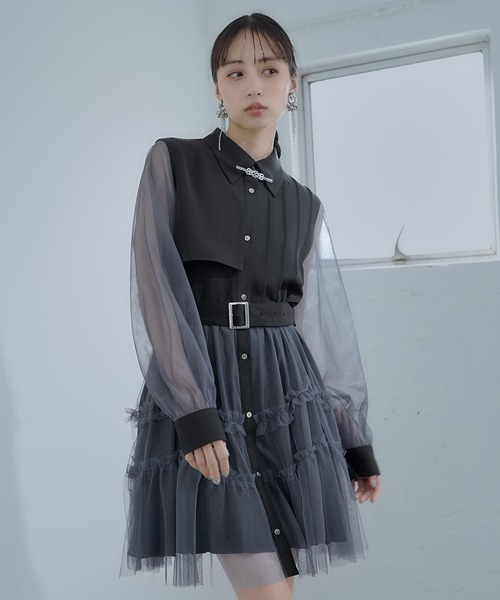 「HARE」 シャツワンピース SMALL イエロー レディースの画像